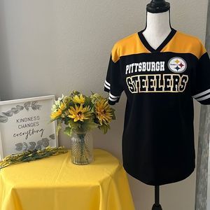 NFL Team Apparel unisex v-neck Pittsburgh Steelers, size Lg (14/16)